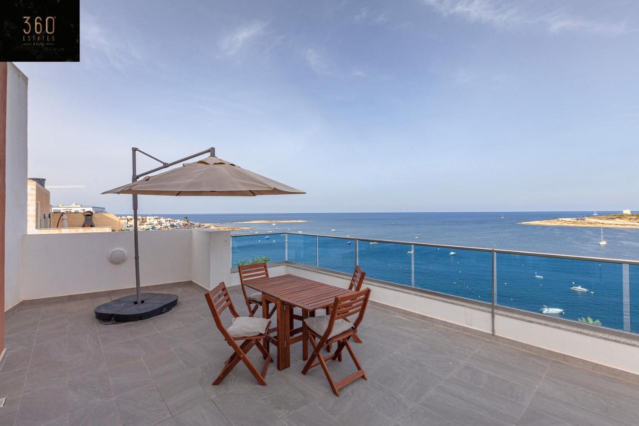 High Floor Seafront Penthouse, Opp Beach & Wifi Ac By 360 Estates Apartment St. Paul's Bay Exterior photo