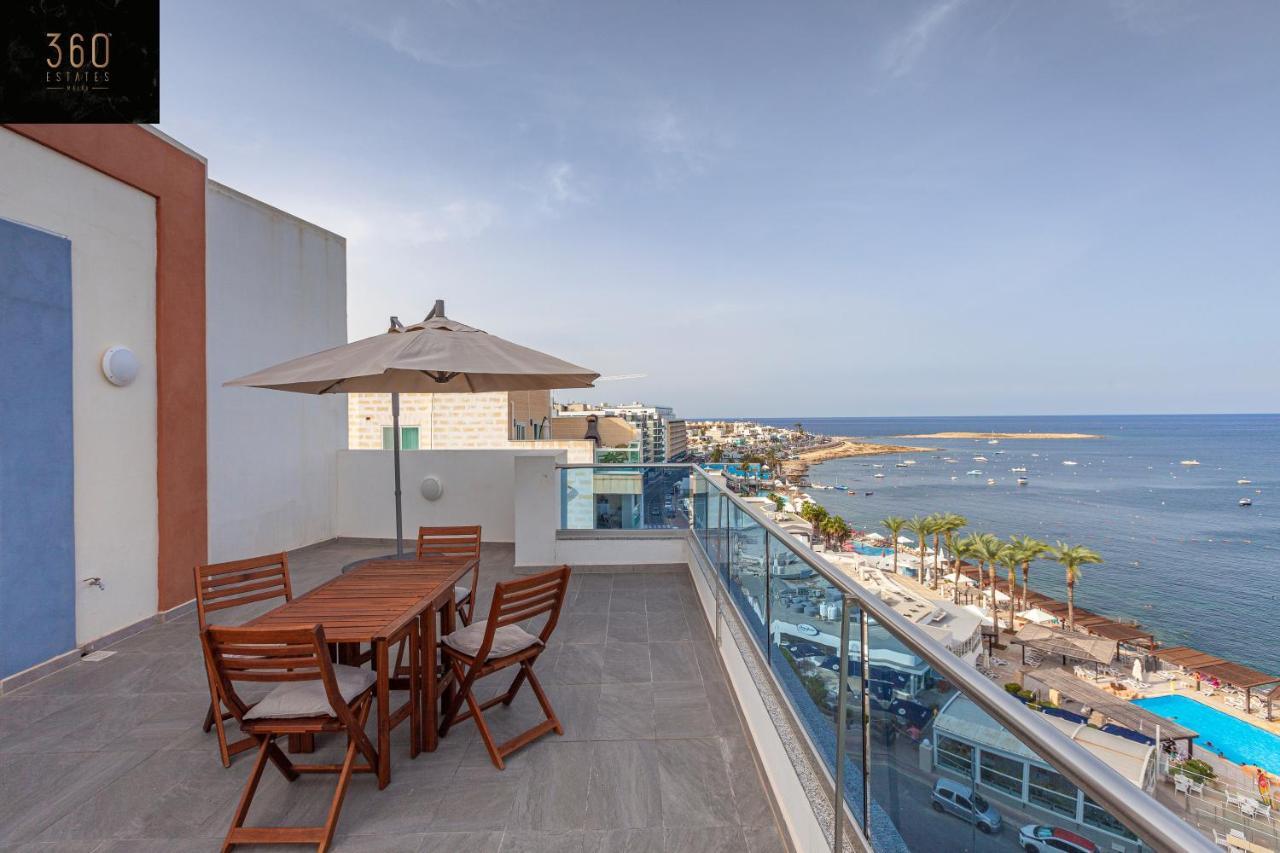 High Floor Seafront Penthouse, Opp Beach & Wifi Ac By 360 Estates Apartment St. Paul's Bay Exterior photo